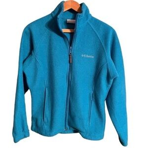 Columbia Blue Zip-Up Fleece Jacket medium